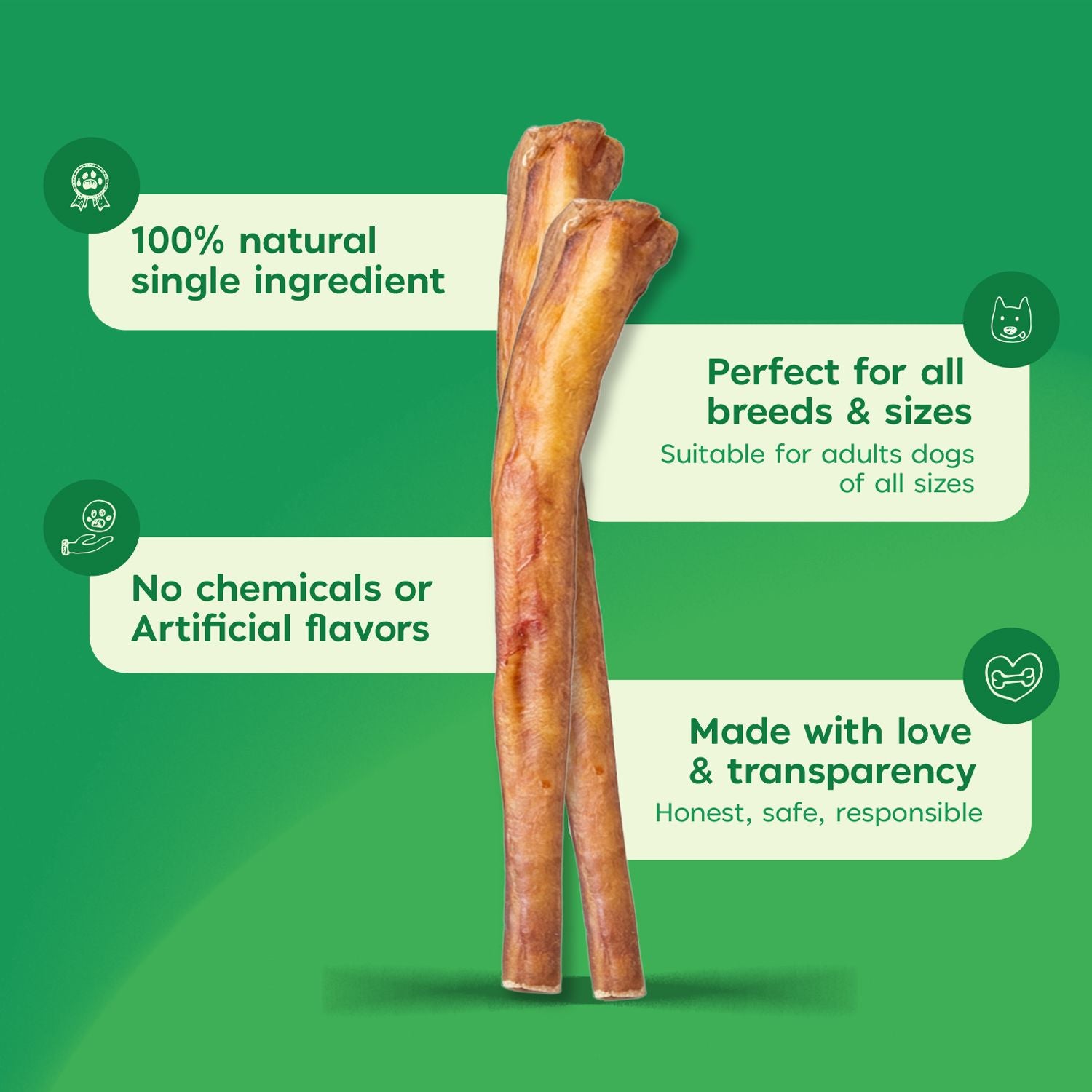 MASSTICK Bully Sticks 4 Inch 8 Oz
